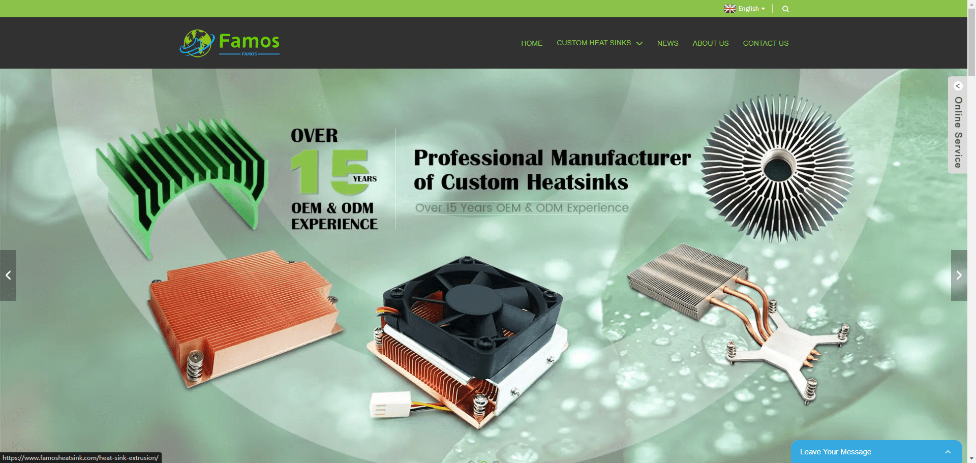 P&aacute;gina de inicio de Famos Tech Co., Ltd. con experiencia en soluciones complejas de dise&ntilde;o t&eacute;rmico para electr&oacute;nica.